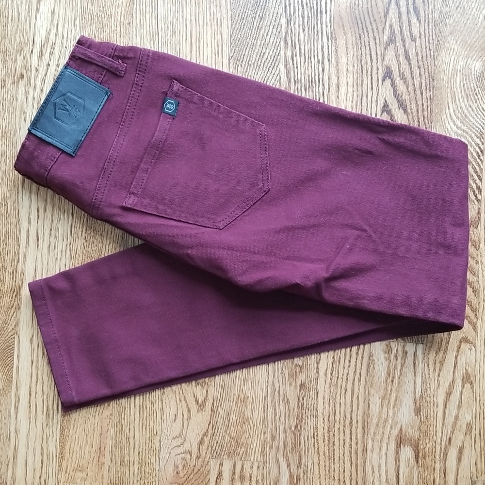 (26W/30L) West 49 Dark Red Skinny Fit Jeans Cotton Blend Denim Streetwear